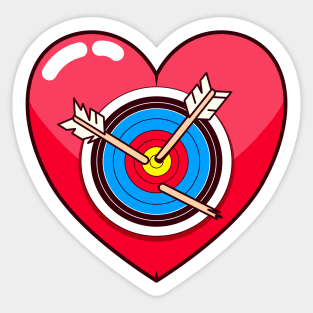 Heart Target and Arrow Sticker